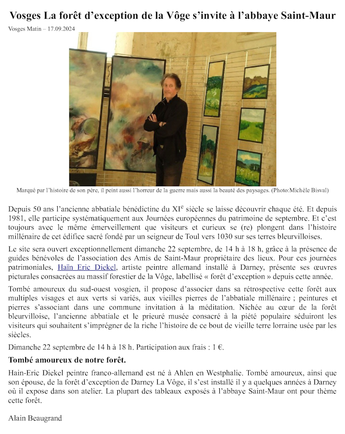 Vogesen Der außergewöhnliche Vôge-Wald kommt in die Abtei Saint-Maur